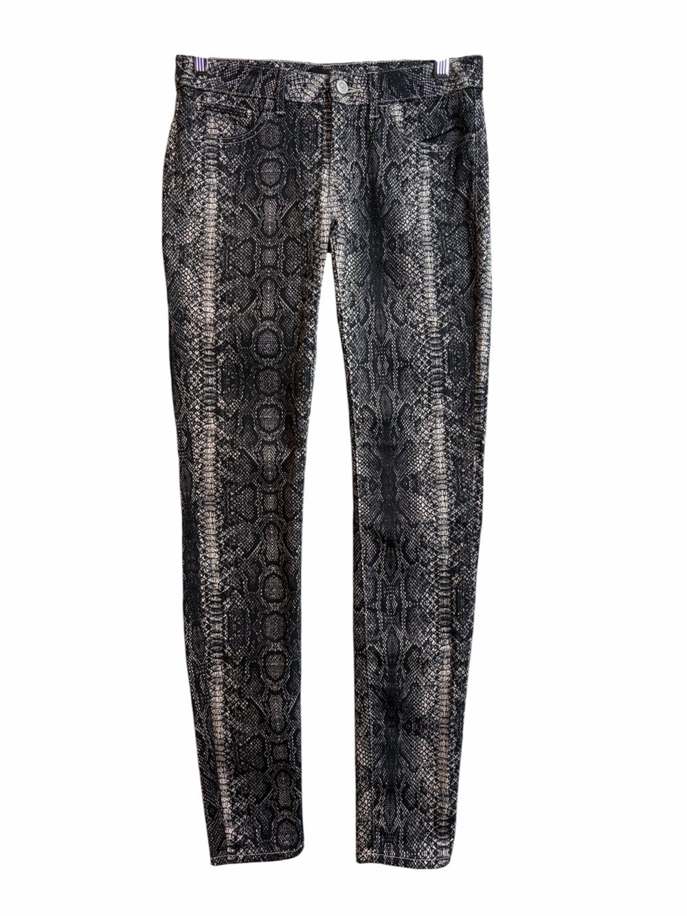 The Kooples Skin Python Snakeskin Moto Goth Skinny Jeans